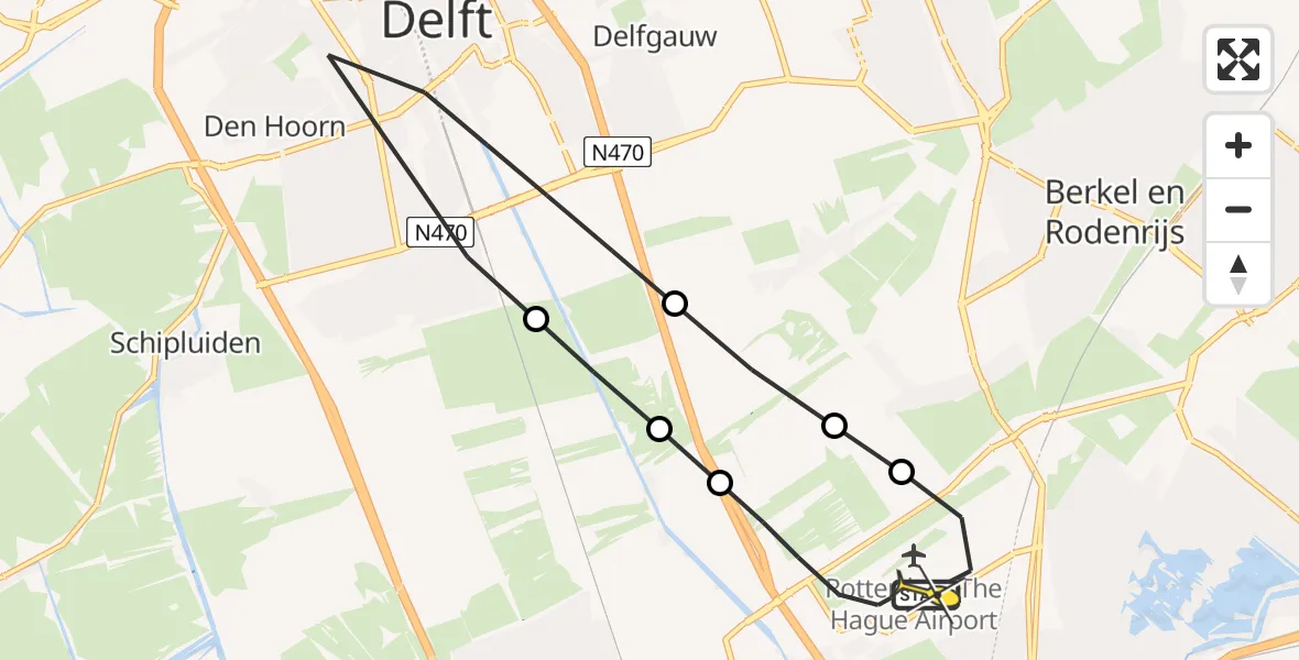 Routekaart van de vlucht: Lifeliner 2 naar Rotterdam The Hague Airport, Arlandabaan Platformzijde