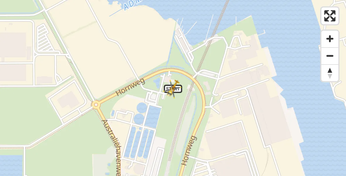 Vluchtroute Traumahelikopter van Amsterdam Heliport naar Amsterdam Heliport