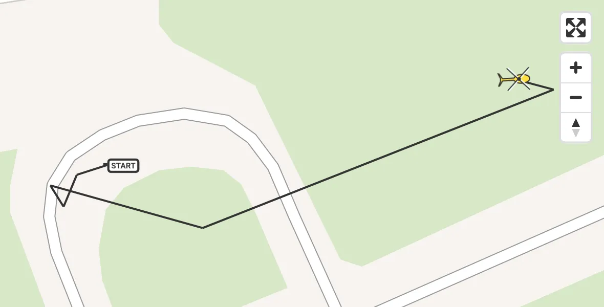 Routekaart van de vlucht: Politiehelikopter naar Breda International Airport, Pastoor van Breugelstraat