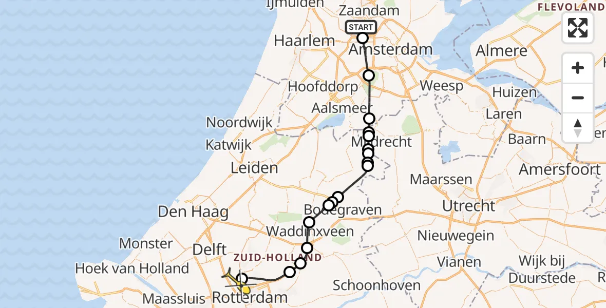 Routekaart van de vlucht: Lifeliner 2 naar Rotterdam The Hague Airport, Maltaweg
