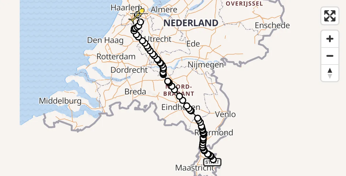 Routekaart van de vlucht: Politieheli naar Schiphol, Zwaluwstraat