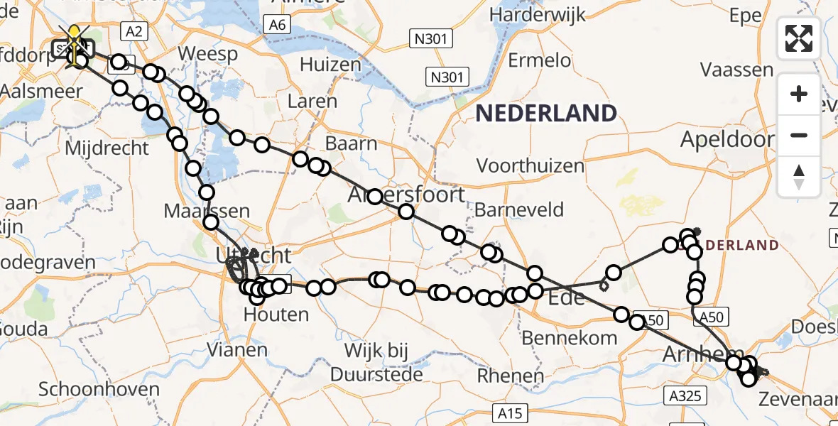 Routekaart van de vlucht: Politieheli naar Schiphol, Kleine Bospad