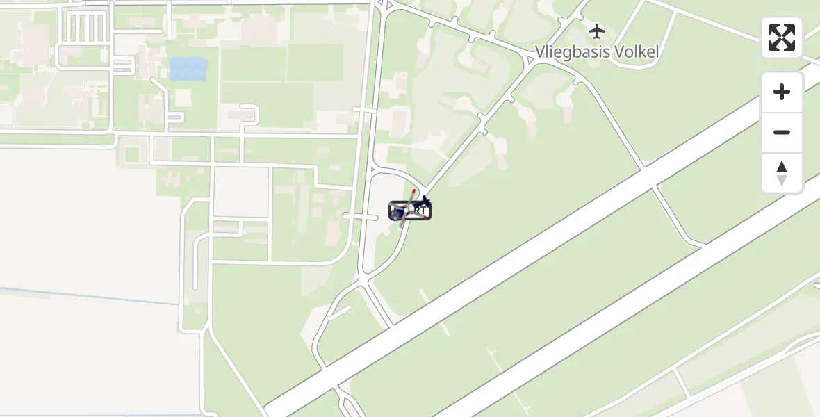 Vluchtroute Politiehelikopter van Vliegbasis Volkel naar Vliegbasis Volkel