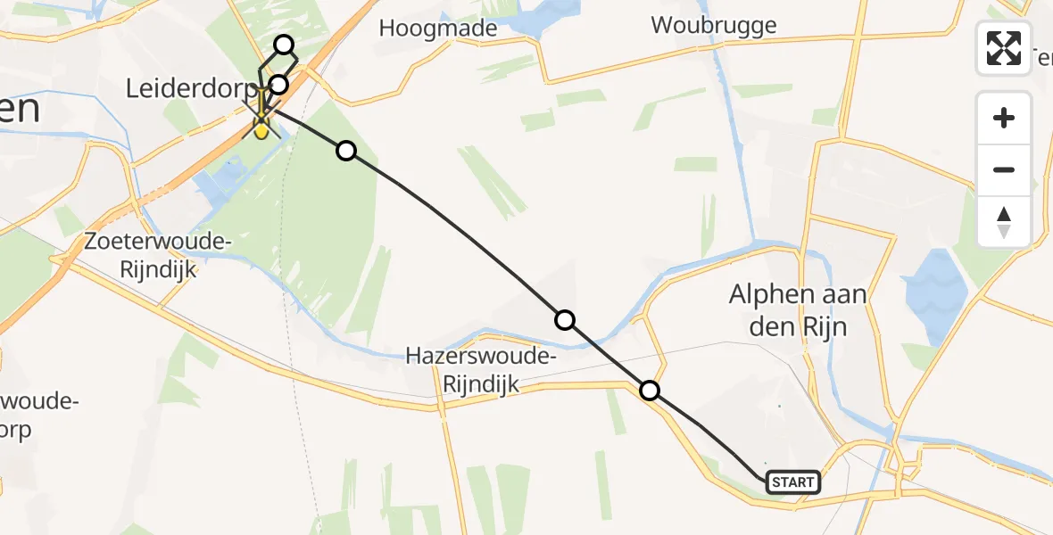 Routekaart van de vlucht: Lifeliner 2 naar Leiderdorp, Sokrateslaan