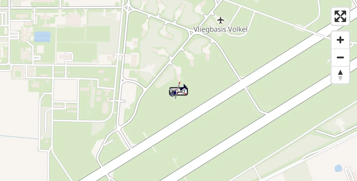 Vluchtroute Politiehelikopter van Vliegbasis Volkel naar Vliegbasis Volkel