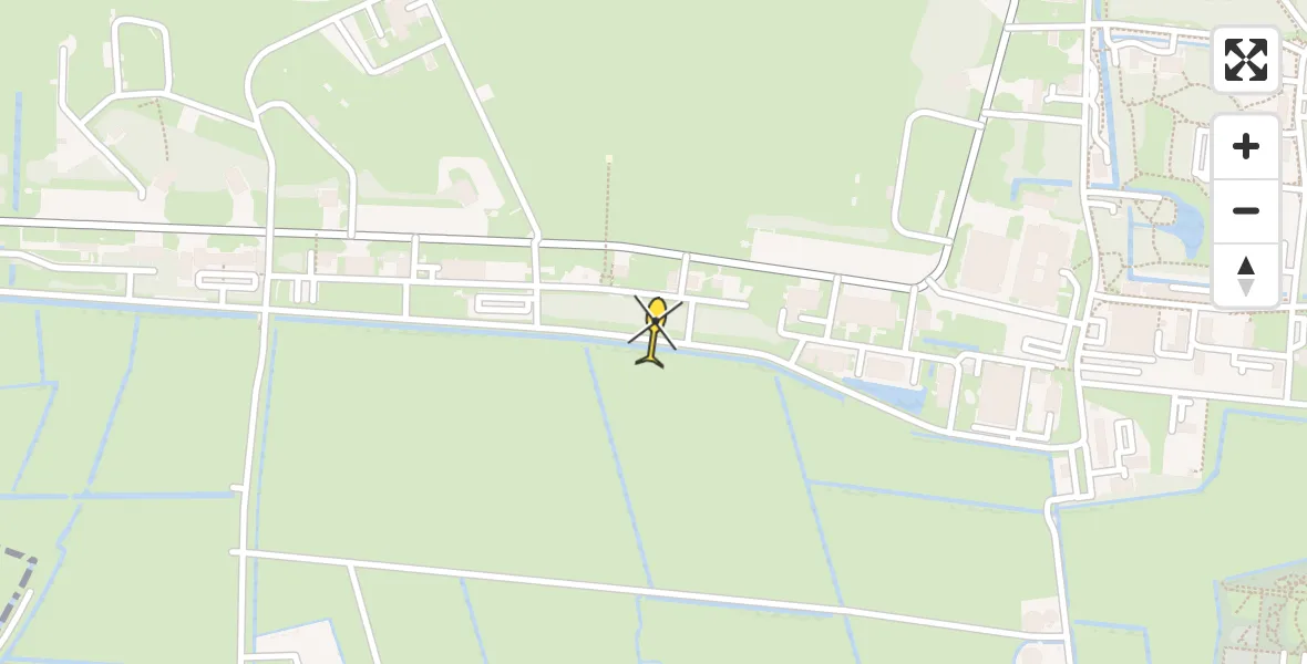 Vluchtroute Ambulancehelikopter van Vliegbasis Leeuwarden naar Vliegbasis Leeuwarden