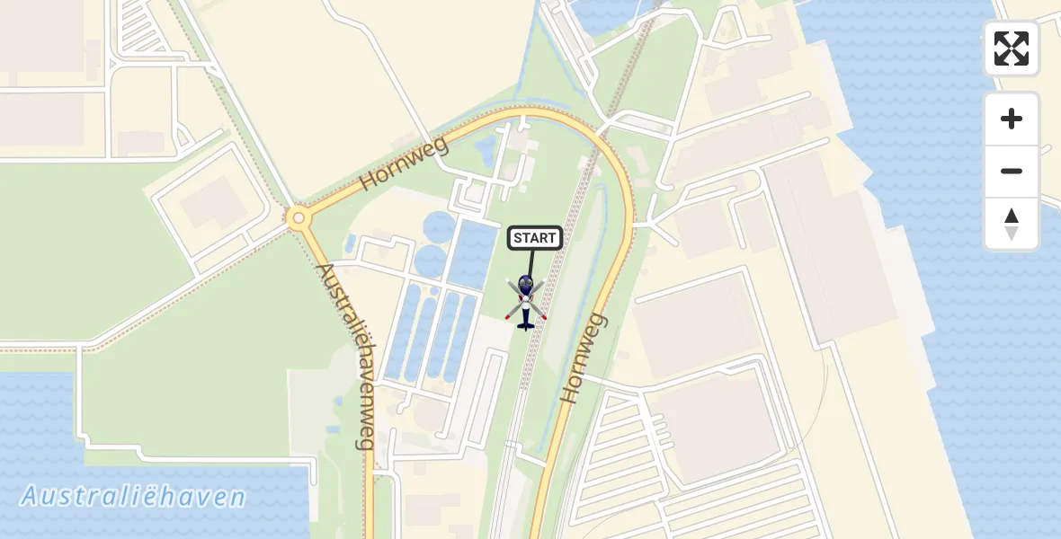 Vluchtroute Politiehelikopter van Amsterdam Heliport naar Amsterdam Heliport