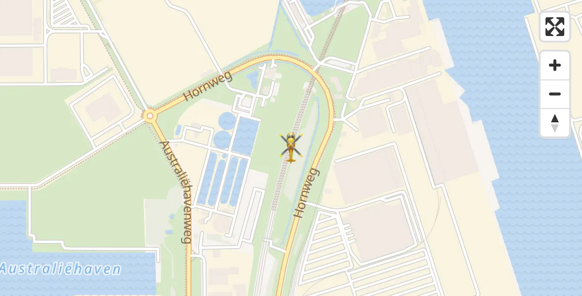 Vluchtroute Traumahelikopter van Amsterdam Heliport naar Amsterdam Heliport