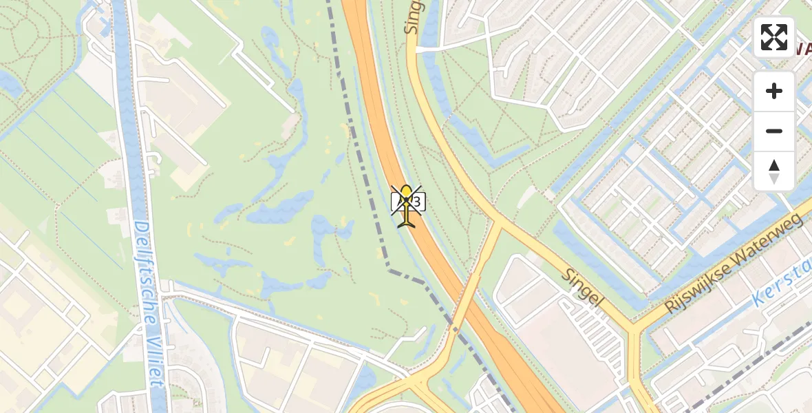 Routekaart van de vlucht: Lifeliner 2 naar Den Haag