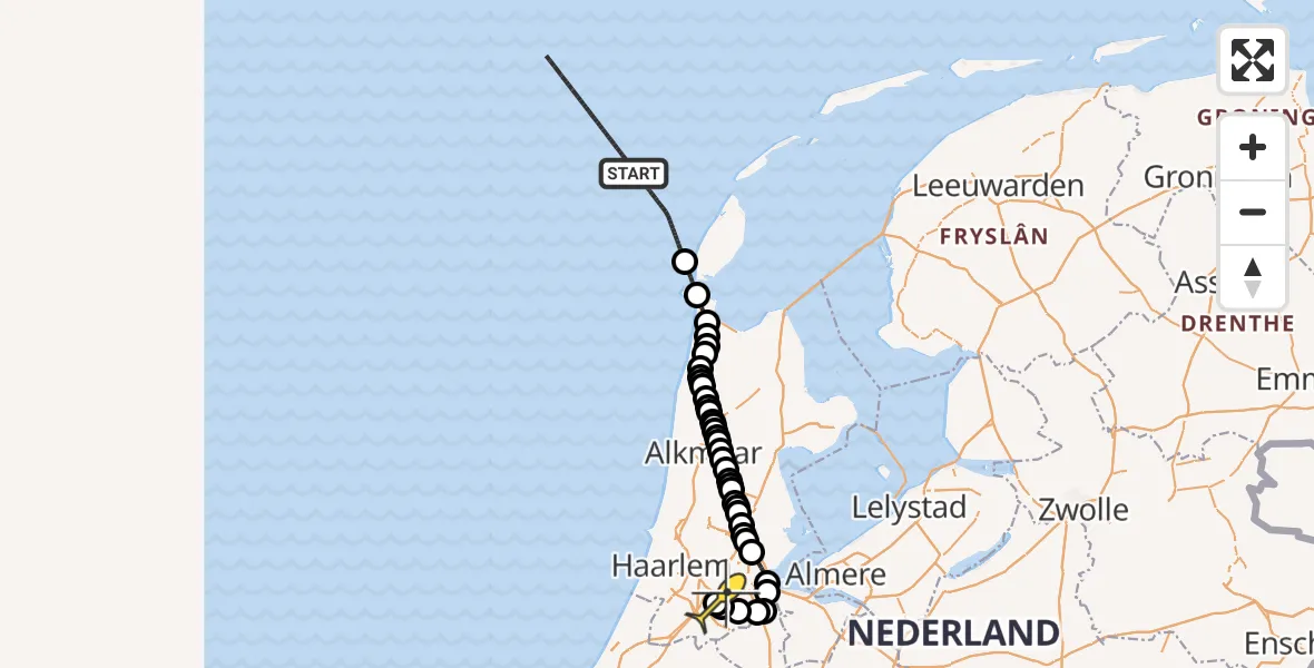 Routekaart van de vlucht: Politieheli naar Schiphol, Thermiekstraat