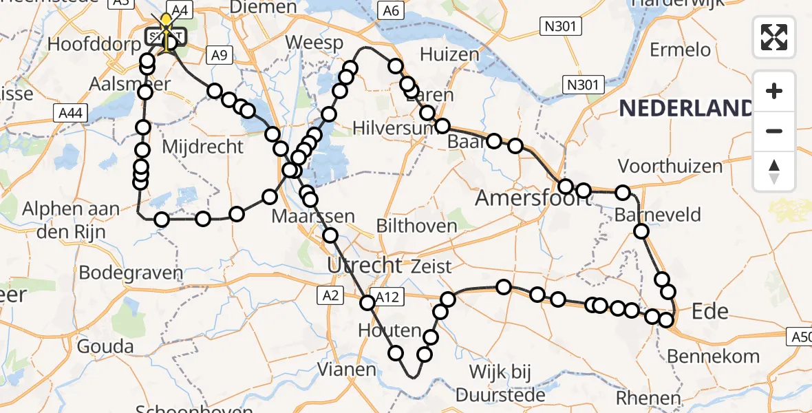 Routekaart van de vlucht: Politieheli naar Schiphol, Houtwerf