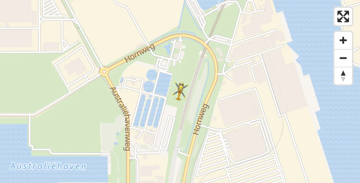 Routekaart van de vlucht: Lifeliner 1 naar Amsterdam Heliport