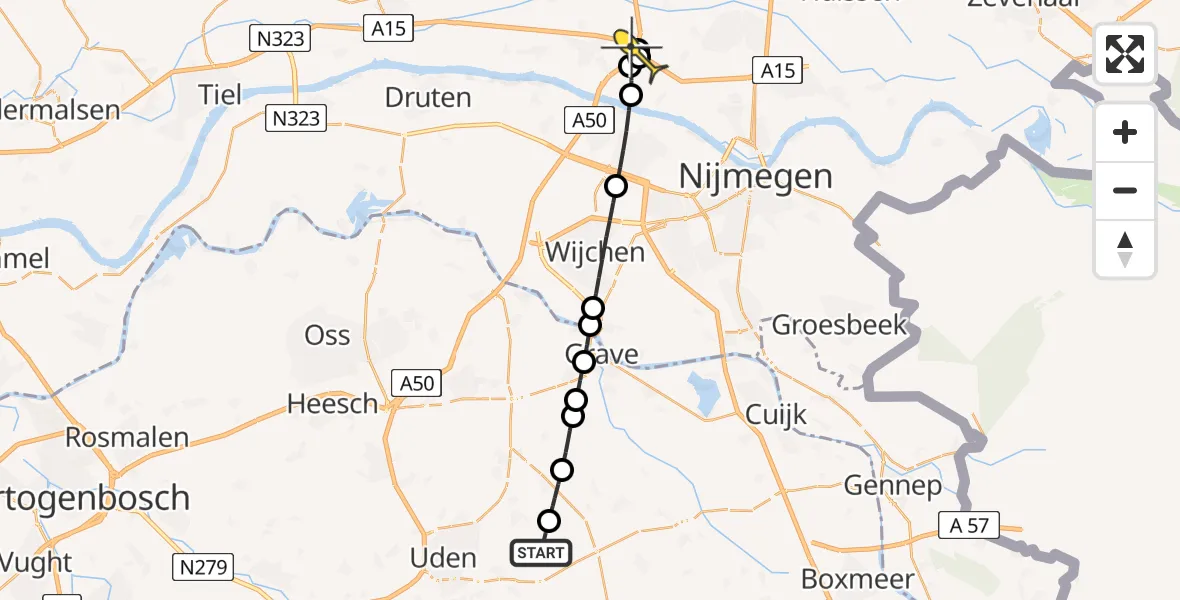 Routekaart van de vlucht: Lifeliner 3 naar Herveld, Trentsedijk