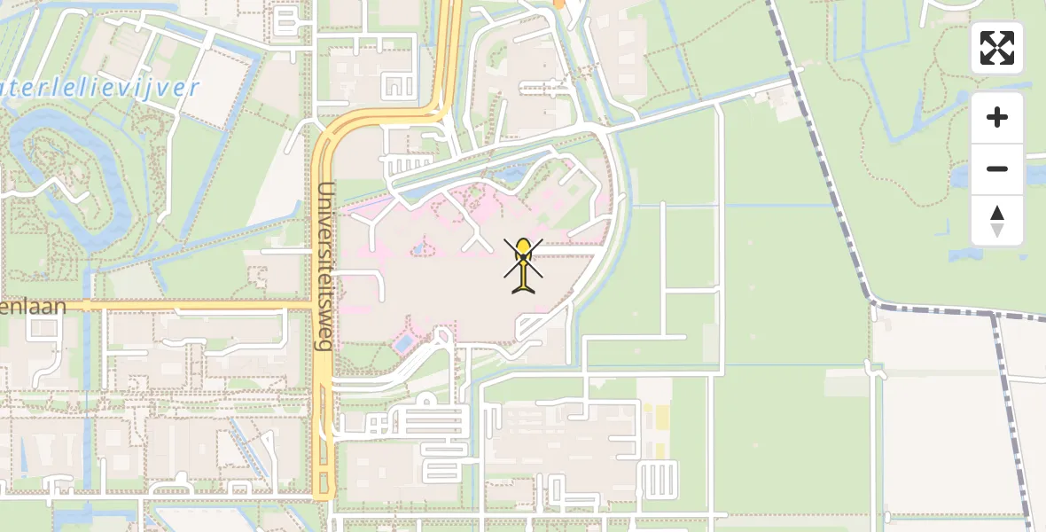 Routekaart van de vlucht: Traumaheli naar Universitair Medisch Centrum Utrecht