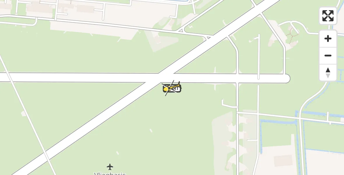 Vluchtroute Ambulancehelikopter van Vliegbasis Leeuwarden naar Vliegbasis Leeuwarden