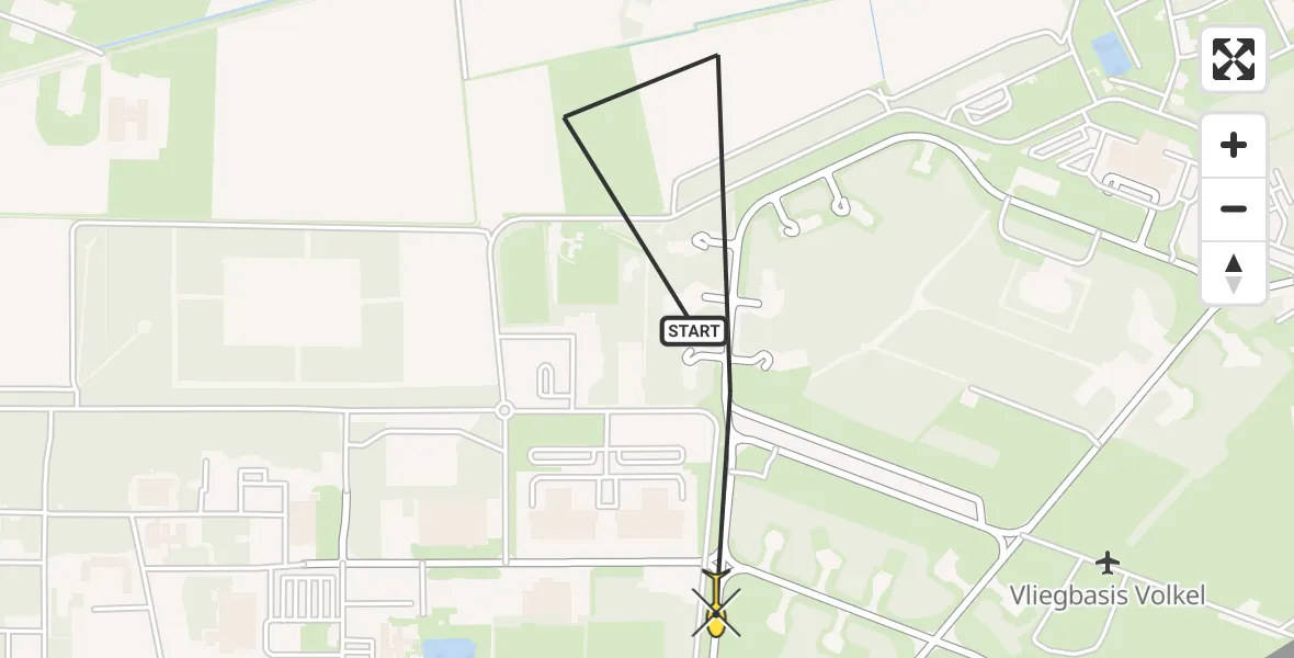 Routekaart van de vlucht: Lifeliner 3 naar Vliegbasis Volkel, Zeelandsedijk