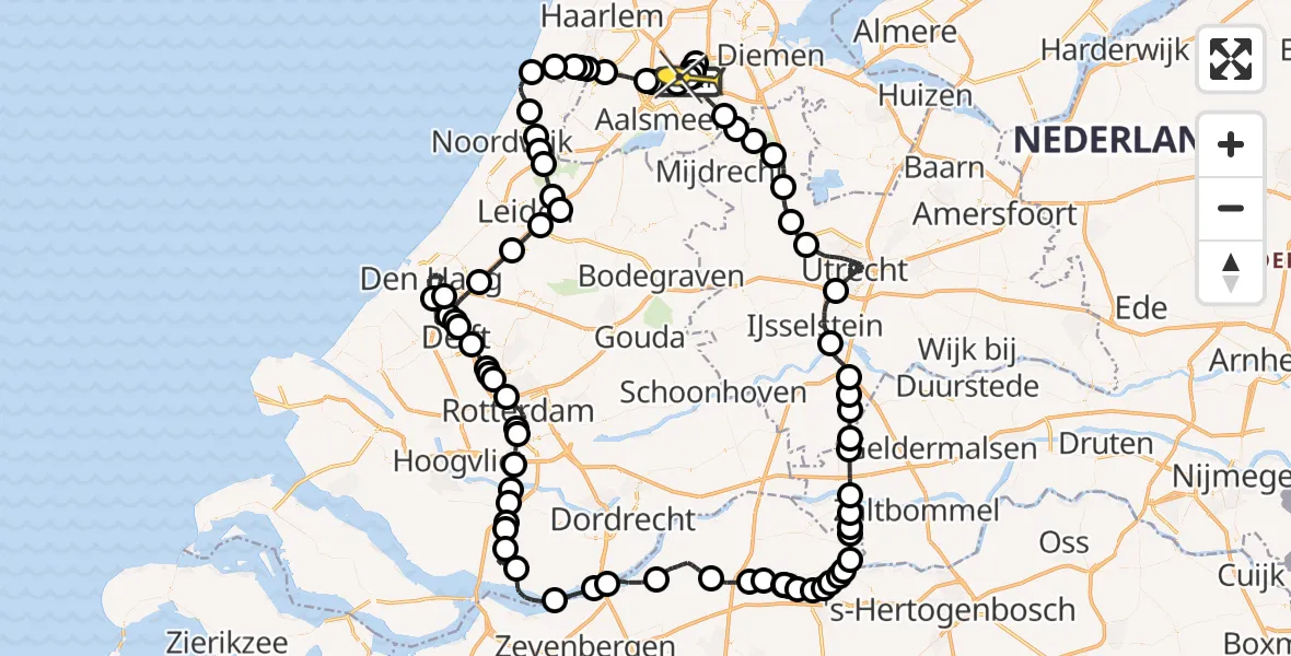 Routekaart van de vlucht: Politieheli naar Schiphol, Thermiekstraat