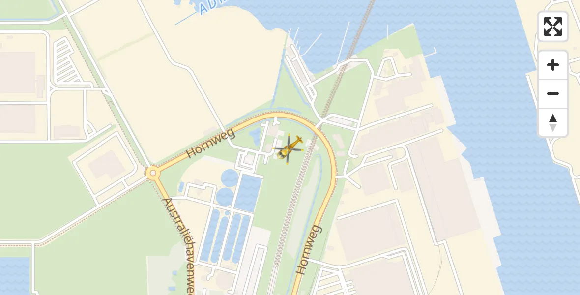 Vluchtroute Traumahelikopter van Amsterdam Heliport naar Amsterdam Heliport
