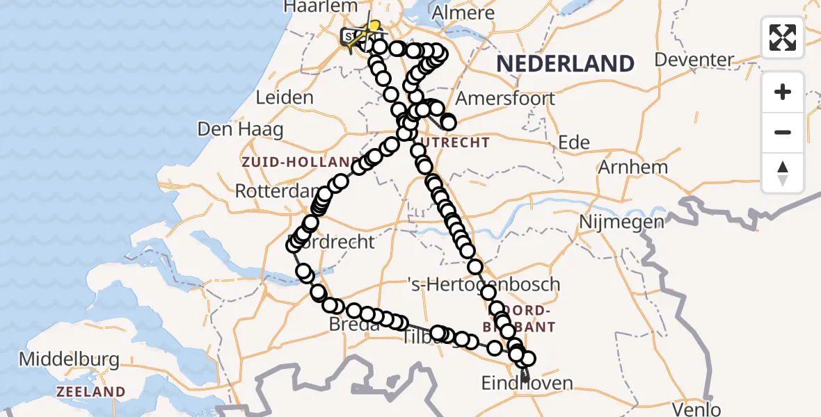 Routekaart van de vlucht: Politieheli naar Schiphol, Thermiekstraat