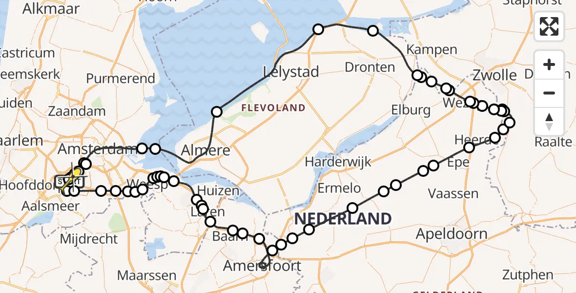 Routekaart van de vlucht: Politieheli naar Schiphol, Philip Popelweg