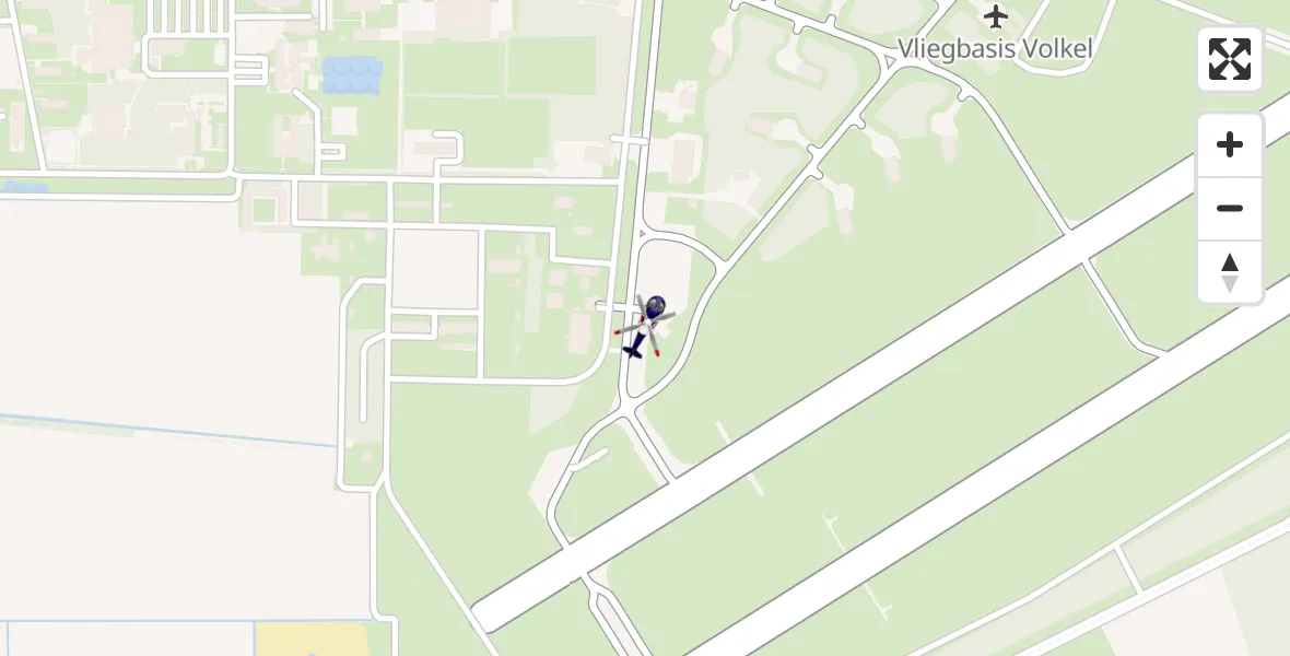 Vluchtroute Politiehelikopter van Vliegbasis Volkel naar Vliegbasis Volkel