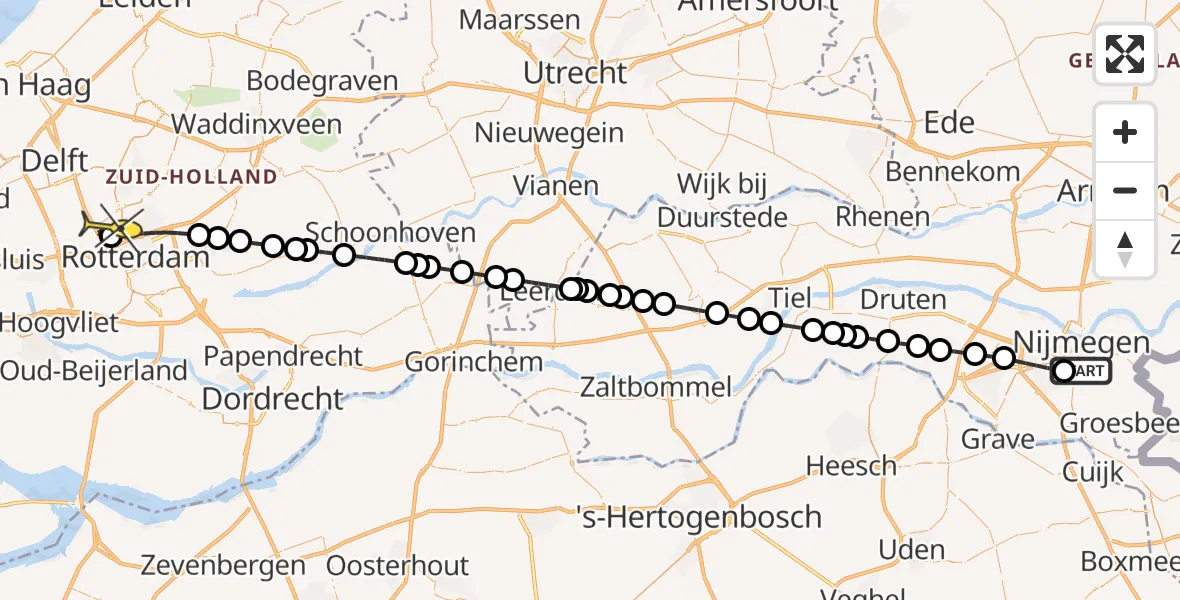 Routekaart van de vlucht: Lifeliner 2 naar Rotterdam The Hague Airport, Sint Jacobslaan