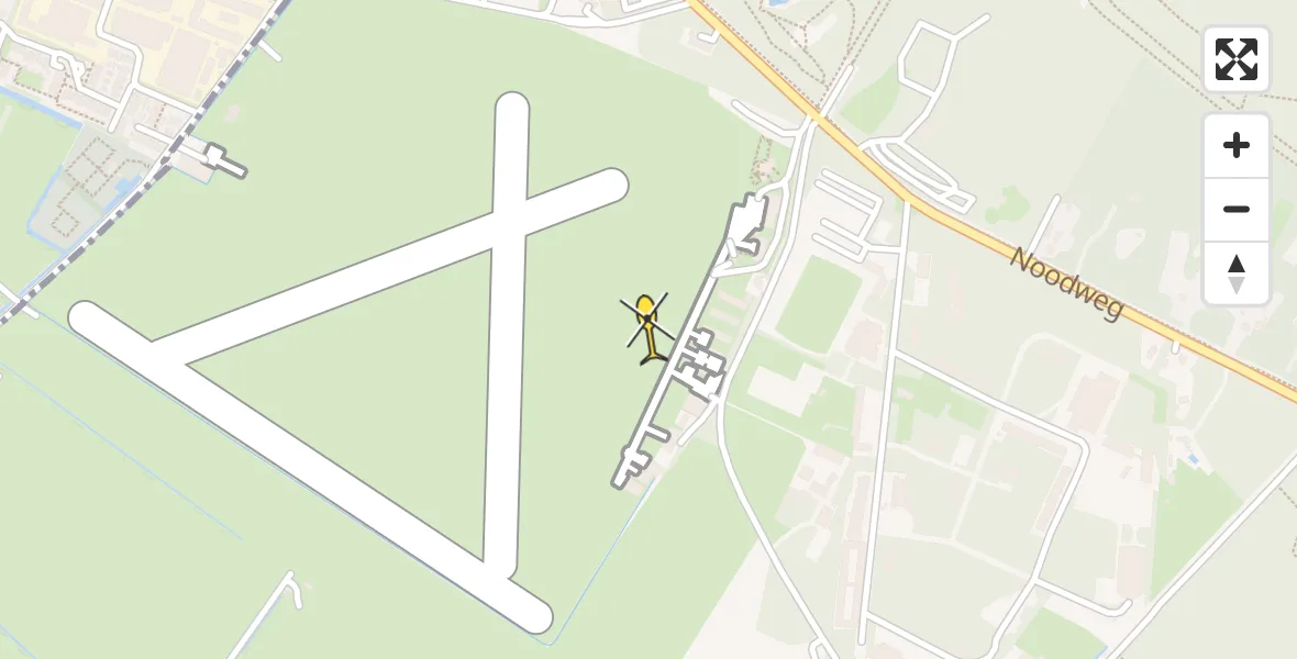 Routekaart van de vlucht: Politiehelikopter naar Vliegveld Hilversum