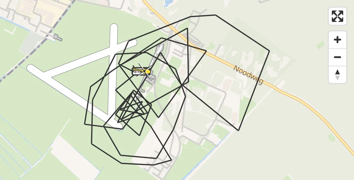 Routekaart van de vlucht: Politiehelikopter naar Vliegveld Hilversum, Egelshoek