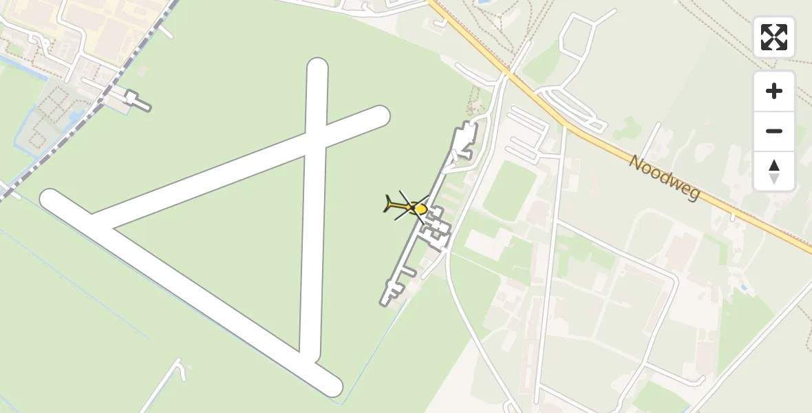 Routekaart van de vlucht: Politiehelikopter naar Vliegveld Hilversum