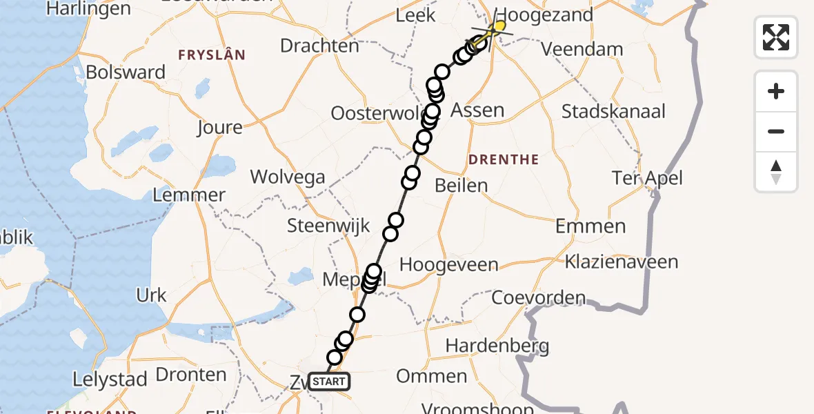Routekaart van de vlucht: Lifeliner 4 naar Groningen Airport Eelde, Ceintuurbaan