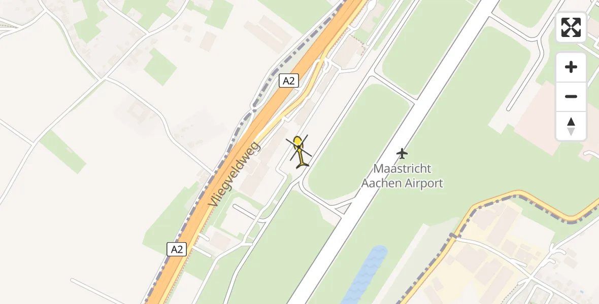 Routekaart van de vlucht: Politiehelikopter naar Maastricht Aachen Airport