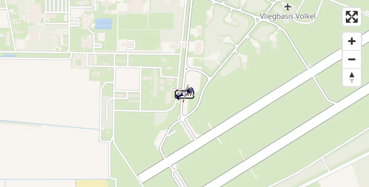 Vluchtroute Politiehelikopter van Vliegbasis Volkel naar Vliegbasis Volkel