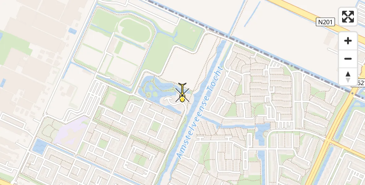 Routekaart van de vlucht: Lifeliner 1 naar Uithoorn