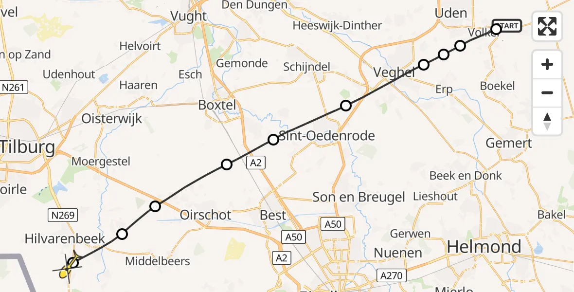 Routekaart van de vlucht: Lifeliner 3 naar Esbeek, Snoekstraat