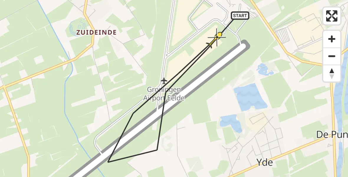 Routekaart van de vlucht: Lifeliner 4 naar Groningen Airport Eelde, Homsteeg