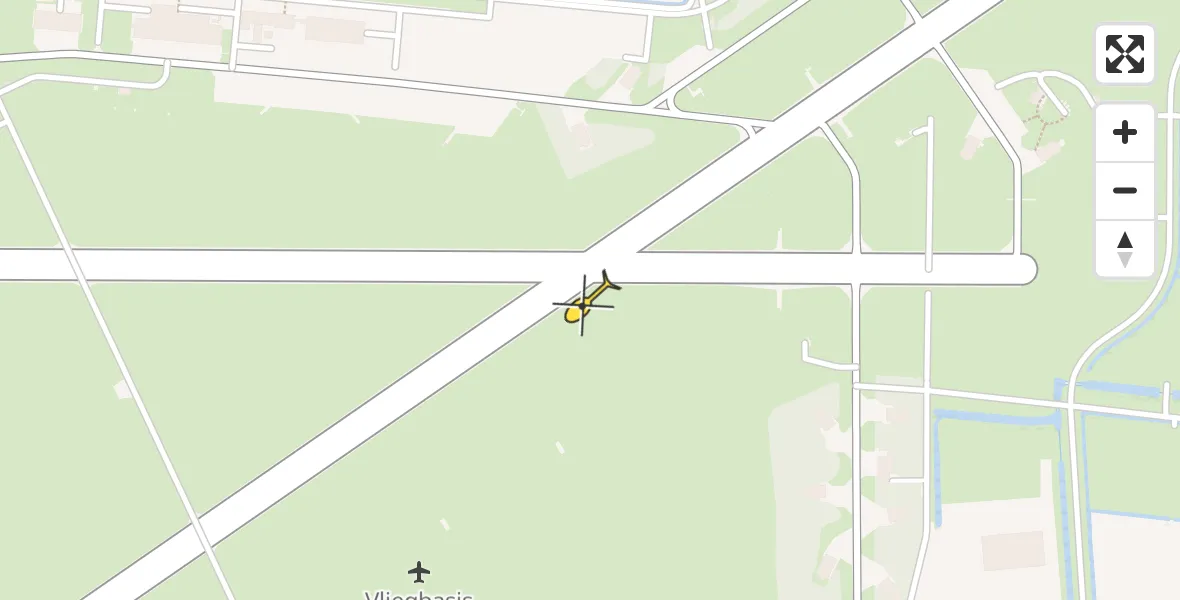 Vluchtroute Ambulancehelikopter van Vliegbasis Leeuwarden naar Vliegbasis Leeuwarden