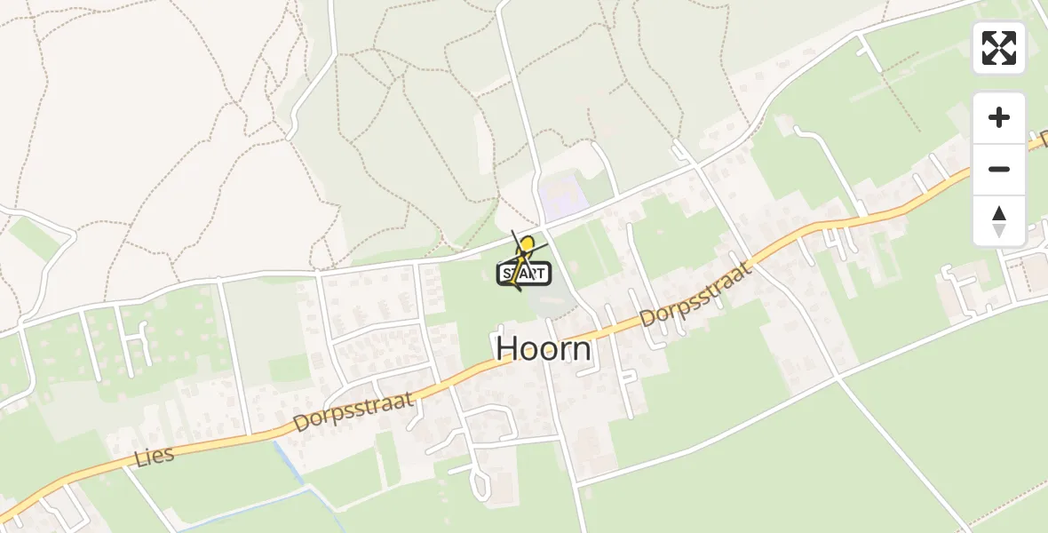 Routekaart van de vlucht: Lifeliner 4 naar Hoorn, Duinweg Hoorn