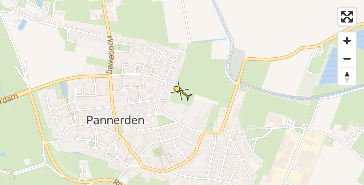 Routekaart van de vlucht: Lifeliner 3 naar Pannerden