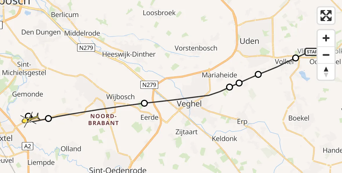 Routekaart van de vlucht: Lifeliner 3 naar Gemonde, Lagenheuvelstraat