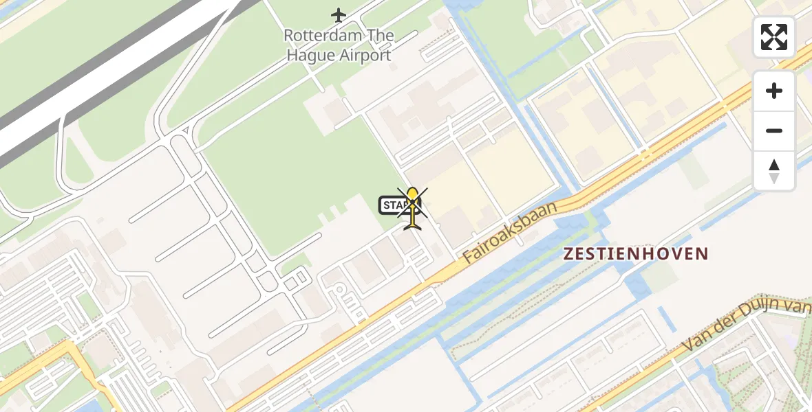 Routekaart van de vlucht: Lifeliner 2 naar Rotterdam The Hague Airport, Brandenburgbaan