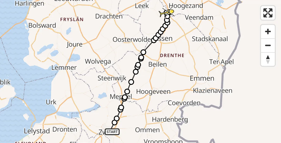 Routekaart van de vlucht: Lifeliner 4 naar Groningen Airport Eelde, Ceintuurbaan