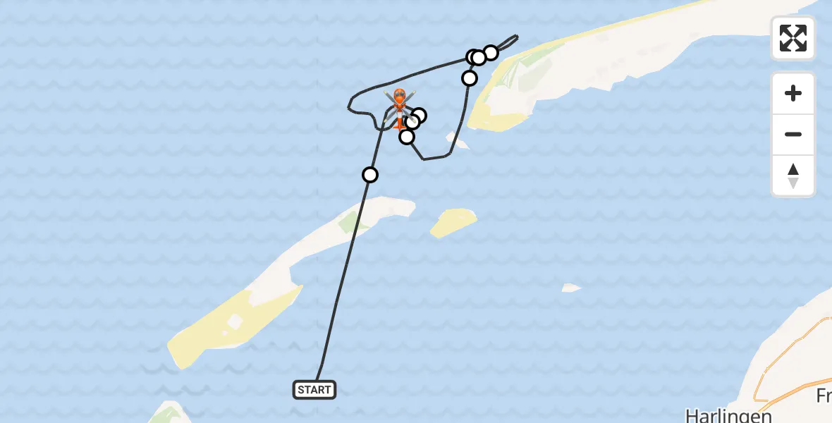 Vluchtroute Kustwachthelikopter Vlieland - , 04 juli 2024, 09:08