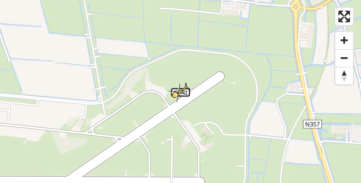 Vluchtroute Ambulancehelikopter van Vliegbasis Leeuwarden naar Vliegbasis Leeuwarden