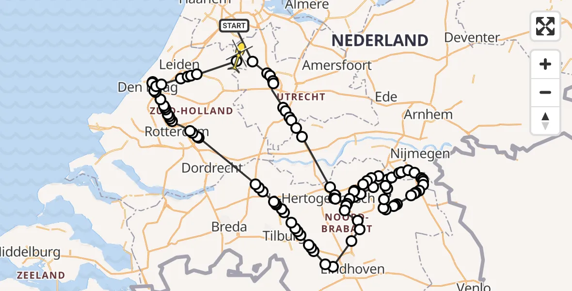 Routekaart van de vlucht: Politieheli naar Zevenhoven, Ingenieur Enschedéweg