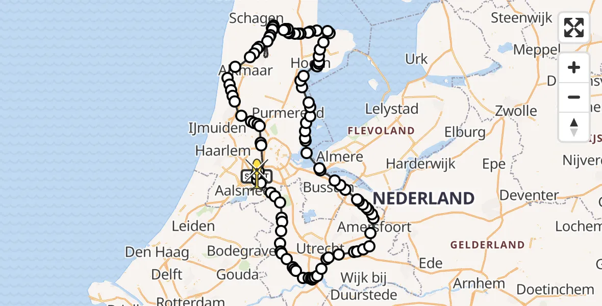 Routekaart van de vlucht: Politieheli naar Schiphol, Aardolieweg