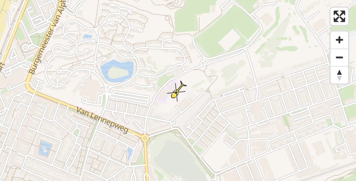 Routekaart van de vlucht: Politiehelikopter naar Zandvoort