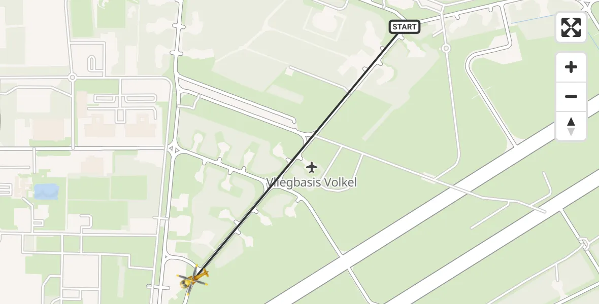 Vluchtroute Traumahelikopter Vliegbasis Volkel - Vliegbasis Volkel, 07 juli 2024, 11:44