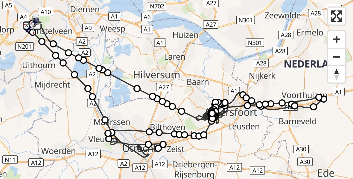 Vluchtroute Politiehelikopter Schiphol - Schiphol, 07 juli 2024, 17:41