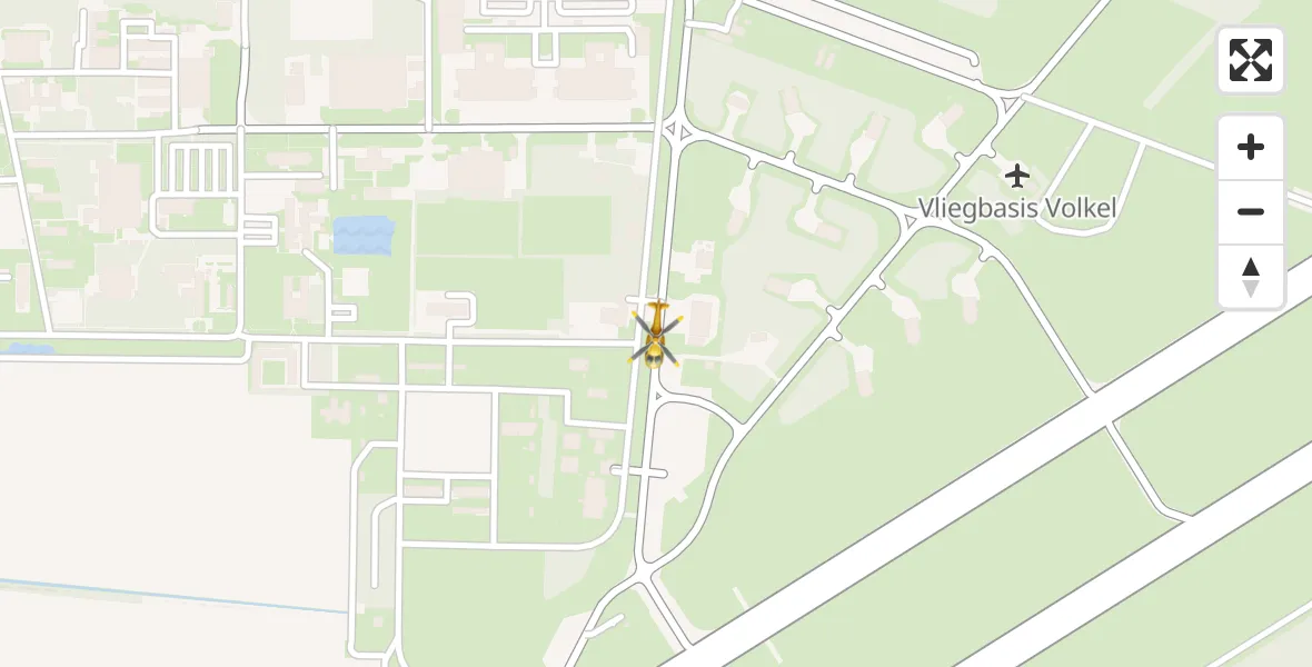Vluchtroute Traumahelikopter Vliegbasis Volkel - Vliegbasis Volkel, 07 juli 2024, 19:00