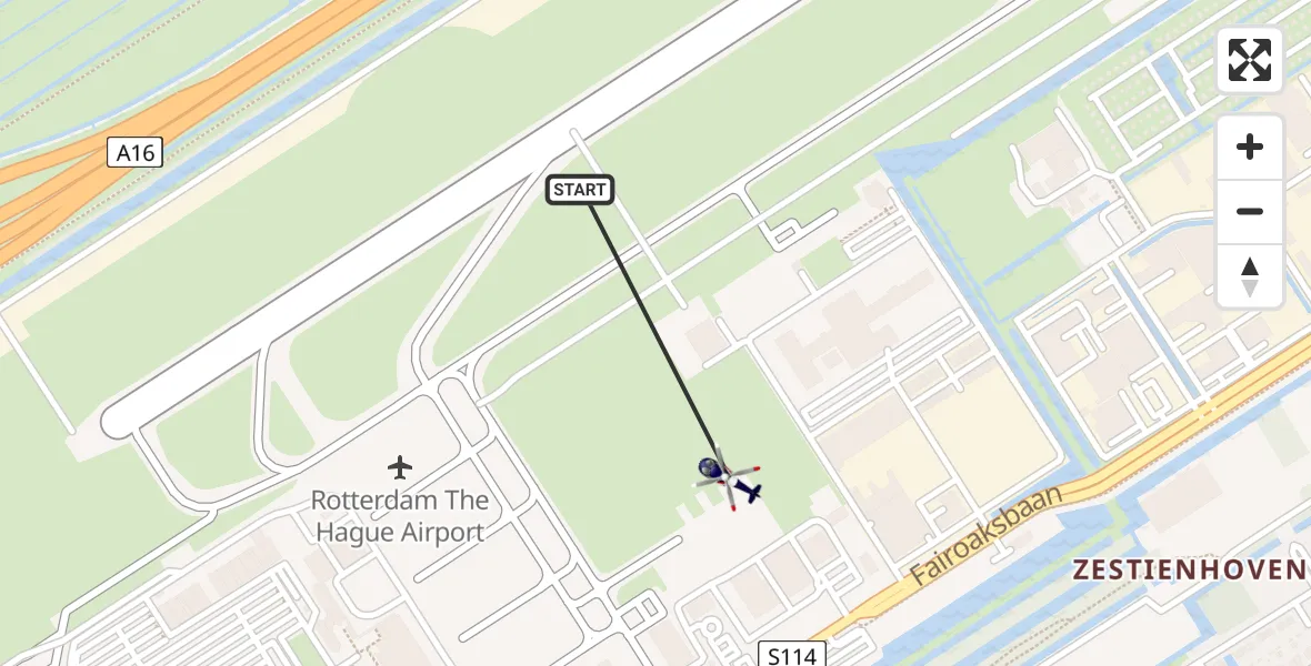 Vluchtroute Politiehelikopter Rotterdam The Hague Airport - Rotterdam The Hague Airport, 07 juli 2024, 20:59